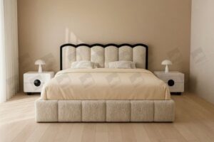 نمونه ست مدرن تخت خواب تدی پارچه ای لمسه کاری تولیدی سرویس خواب مازل در چاردونگه دات کام ۲